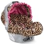 Baby Bella Maya Infant Car Seat Cover in Leopard with Pink Lining