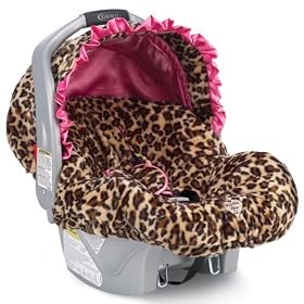 Baby Bella Maya Infant Car Seat Cover in Leopard with Pink Lining