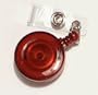 ID Badge Reel, Translucent Red, 34'' Retractable Nylon Cord, Metal Slide Belt Clip, Sold Individually