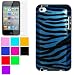 Fashion Design Cover for iPod touch 4th gen for New Ipod Touch 4th Generation with Camera Suitable for 8G 32G 64G + New Ipod Touch 4G Clear Screen Protector , Blue Zebra