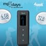 Lettore Mp3 4GB con Display OLED 4Geek Mp3Days - Batteria con 70h (3 giorni) di Autonomia in riprodiuzione - Radio FM / eBook TXT / Registratore Vocale - Slot microSD - Tecnologia Audio SRS - L100