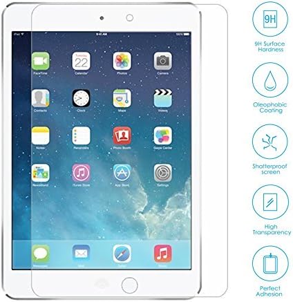 Boriyuan iPad Air Screen Protector, [Tempered Glass Protection] Ultra Slim Crystal Clear Premium Tempered Glass Screen Protector for Apple iPad Air iPad 5/ iPad Air 2 iPad 6 - Brand New in Retail Package, Comes with a Micro Fiber Cleaning Cloth + an Alcohol Wipe Cloth + an Electrostatic Anti-dust Film (iPad Air Glass Screen Protector)