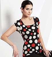 Petite Cotton Rich Square Neck Spot Jersey Top