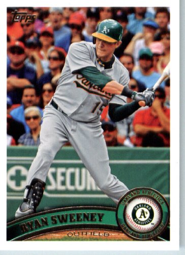 2011 Topps Baseball Card # 493 Ryan Sweeney - Oakland Athletics - MLB Trading Card (Series 2) in a Protective Screwdown Case