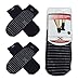 Non Slip Skid Socks with Grips, For Hospital Rehab, Yoga, Pilates, Barre, Traveling, Home Use, Black (Grey Grippy Lines) - Size L/XL, 2 Pairs