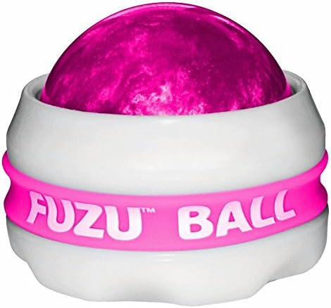 New Muscle Nurturing 360 Degree Rolling Neon Soothing Massage Ball + Refresh Anti-Bacterial Cleanser 4 oz Spray (Neon Pink)