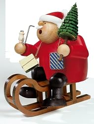 Christmas Smoker - Father Christmas with Sled (7 inches)