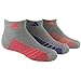 adidas Girls Cushion Low Cut Socks (Pack of 3), Heathered Light Onix/Flash Orange - Night Flash Purple - Flash Red, Large