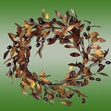 18 Artificial Olive Branch Wreath, Autumn/ Fall Decorations, Door or Wall Hanging, Indoor/ Outdoor, Use for Your Thanksgiving Decorating.