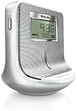 Philips - AJ100 - Radio r&eacute;veil - Tuner FM - Double alarme - Argent