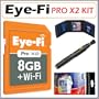 Eye-Fi Pro X2 8 GB Class 6 SDHC Wireless Flash Memory Card EYE-FI-8PC + Accessory Kit