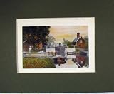 Review Old-print  / 1900 COLOUR PRINT VIEW COLTISHALL LOCK KEEPERS HOUSE