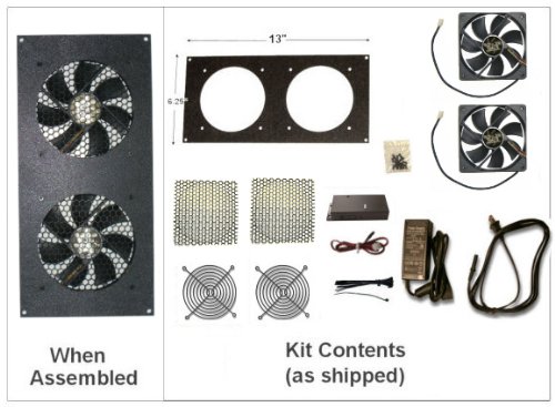 Coolerguys Cabcool1202 Dual 120mm Fan Cooling Kit w/thermal control for Cabinet or Home Theaters