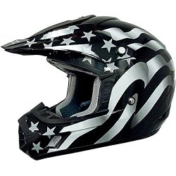AFX Freedom Adult FX-17 MX Motorcycle Helmet w/ Free B&F Heart Sticker Bundle - Stealth