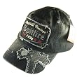 New Frayed Distressed Spitfire Vintage Style Black Hat Cap Adjustable Size