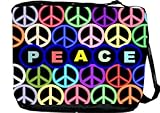 Multi Colored Peace Logo's Messenger Bag - Book Bag - Reporter Bag - Unisex - Ideal Gift for all occassions!