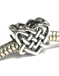 Sterling Silver Celtic Love Knot Heart Bead For Pandora Troll Chamilia Biagi European Charm Bracelets