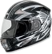 AFX FX-90 Full Face Motorcycle Helmet Passion Silver/Black