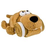 Dog Blanket-Biter Striped Microfiber Fleece Blanket and Character Pillow - Brown