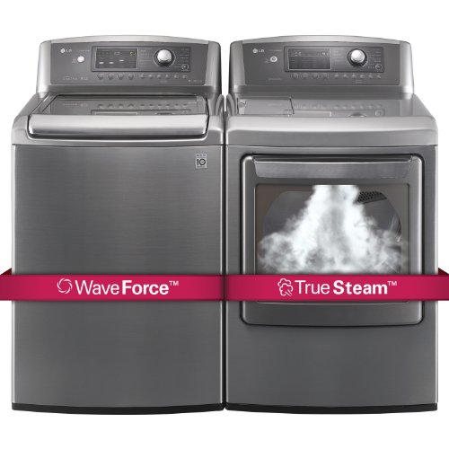 LG H/E Ultra Large Capacity H/E Top Load Laundry Pair *In Granite Steel Finish* with WaveForce Technology WT5170HV DLEX5170V (ELECTRIC Dryer)