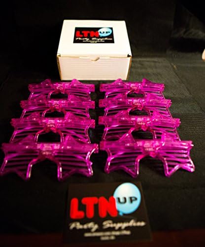 LED All Purple Party Pack by LTNUP Party, 8 Purple LED Star Shutter Sunglasses, Light the Night Up with this awesome LED Party Pack!