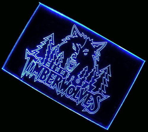 NBA Minnesota Timberwolves Team Logo Neon Light Sign (Blue)
