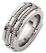 10mm cable white gold wedding band ring (14K Gold)