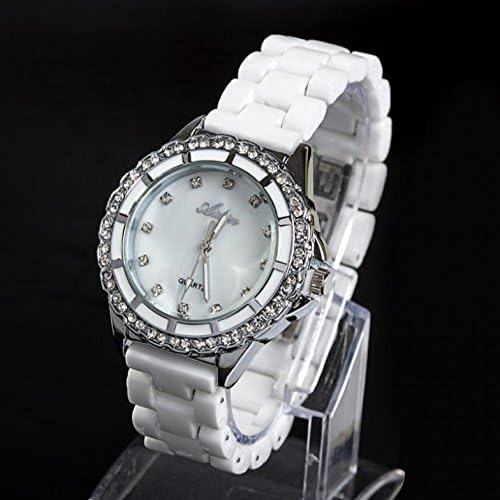 EnterSandman fashion Ailisha Women'S Analog Ceramic Watch Alloy Case Dress Lady Wristwatch