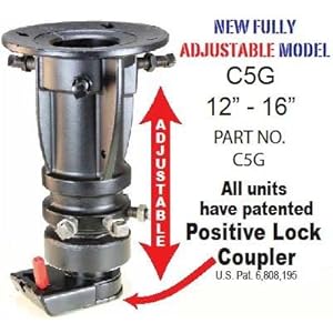 12" to 16" Adjustable height Convert-a-ball Fifth Wheel to Gooseneck Cushioned Trailer Hitch Adapter / Converter