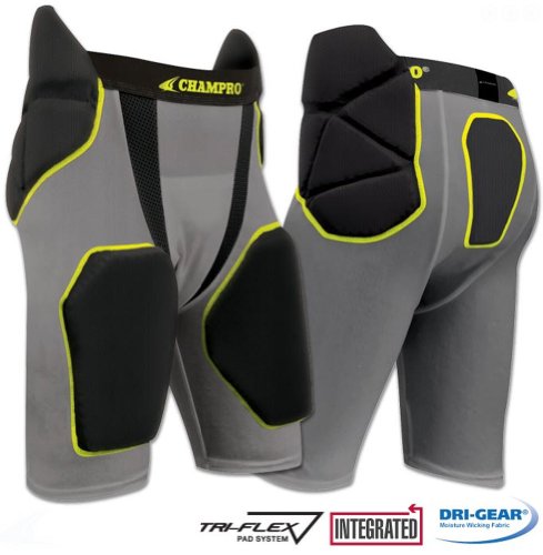 TRI-FLEX Integrated Football Girdle with Built in Hip-Tail and Thigh Pads