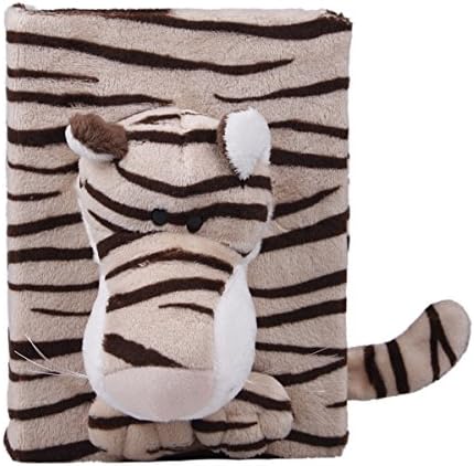 Flexibuy 4"x6" Cute 3d Cartoon Animal Tiger Soft Plush Photo Album 48 Pages (Long Face)