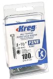 Kreg SPS-F150 - 100 Pocket Screws 1 1/2-Inch, #6 Fine, Pan Head, 100 Count