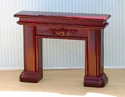 Dollhouse Miniature Mahogany Fireplace Front