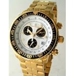 Eric Edelhausen "Apex" Men's Gold Plated Dress Chronograph with Day and Date