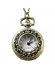 Youyoupifa Wholesale 5pcs/lot Unique Retro Design Bronze Openwork Cover Half Hunter Design Quartz Pocket Watch NBW0PF7121-CO3