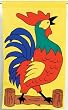 Good Morning Rooster Outdoor Appliqued Flag 28" x 40"