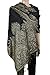 Achillea Luxurious Big Paisley Jacquard Layered Woven Pashmina Shawl Wrap Scarf Stole (Black)