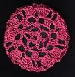 Watermelon Pink Star Pattern Crocheted Hair Bun Cover- LARGE