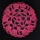 Watermelon Pink Star Pattern Crocheted Hair Bun Cover- MEDIUM