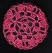 Watermelon Pink Star Pattern Crocheted Hair Bun Cover- LARGE