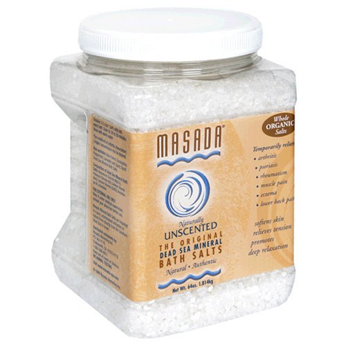 Masada Bath Salts, Naturally Unscented, Dead Sea Mineral, 64 oz (1.814 kg) by Masada