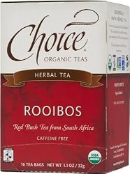 Choice Organic Rooibos, Red Bush Tea, Caffine Free, 16-Count Box (Pack of 6)