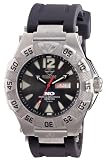 REACTOR Men's 52801 Gamma Never Dark Black Dial Titanium Rubber Strap Watch