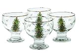 Spode Christmas Tree Ice Cream Bowls, Set of 4