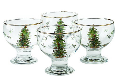 Spode Christmas Tree Ice Cream Bowls, Set of 4