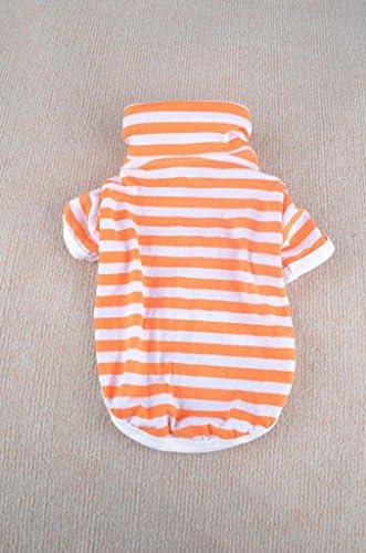 LED High Visibility Flashing Lights Pet Dog Puppy Cotton Polo T-Shirt Clothes Outfit Apparel Coats Tops-XS#(Orange)