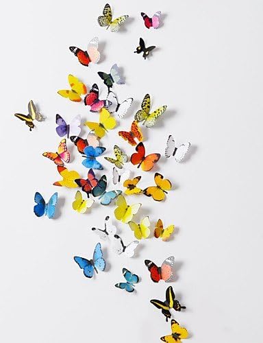 3D Butterfly PVC Wall Stickers Wall Art Decals(38 Pcs A Set)