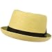 Men's Light Cool Summer Spring Pork Pie Fedora Upturn Brim Hat Natural 58cm L/XL