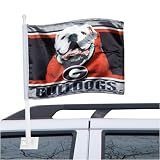 Georgia Bulldogs Realistic Mascot Car Flag