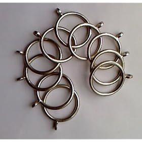 10 x Extra steel curtain Rings for metal curtain poles upto 29mm diameter